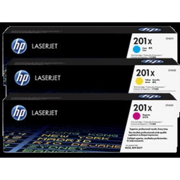 No 201X 3'Lü Paket Yüksek Kapasite Sarı-Kırmızı-Mavi Lazer Toner resmi