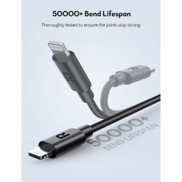 Type-C to Lightning Cable 1m TPE Black resmi