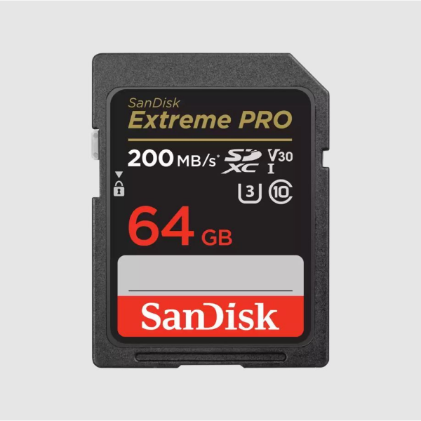 64GB Extreme Pro SDXC UHS-I V30 200MB/s SD Card resmi