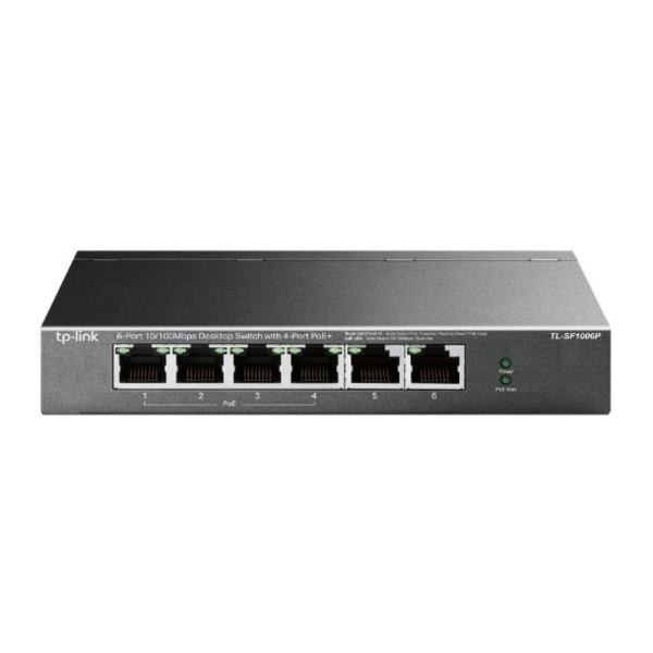 6-Port 10/100Mbps Desktop Switch with 4-Port PoE+ resmi