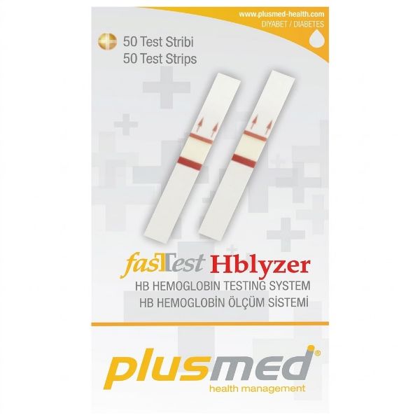 Plusmed Fasttest Hblyzer Hemoglobin Ölçüm Stripi 50'li